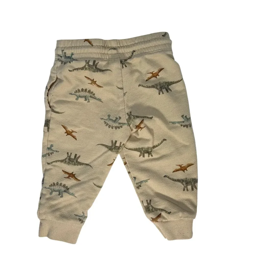 Carter’s Baby 12 Month Dinosaur Bodysuit & Pants Set Blue Tan - Picture 7 of 8